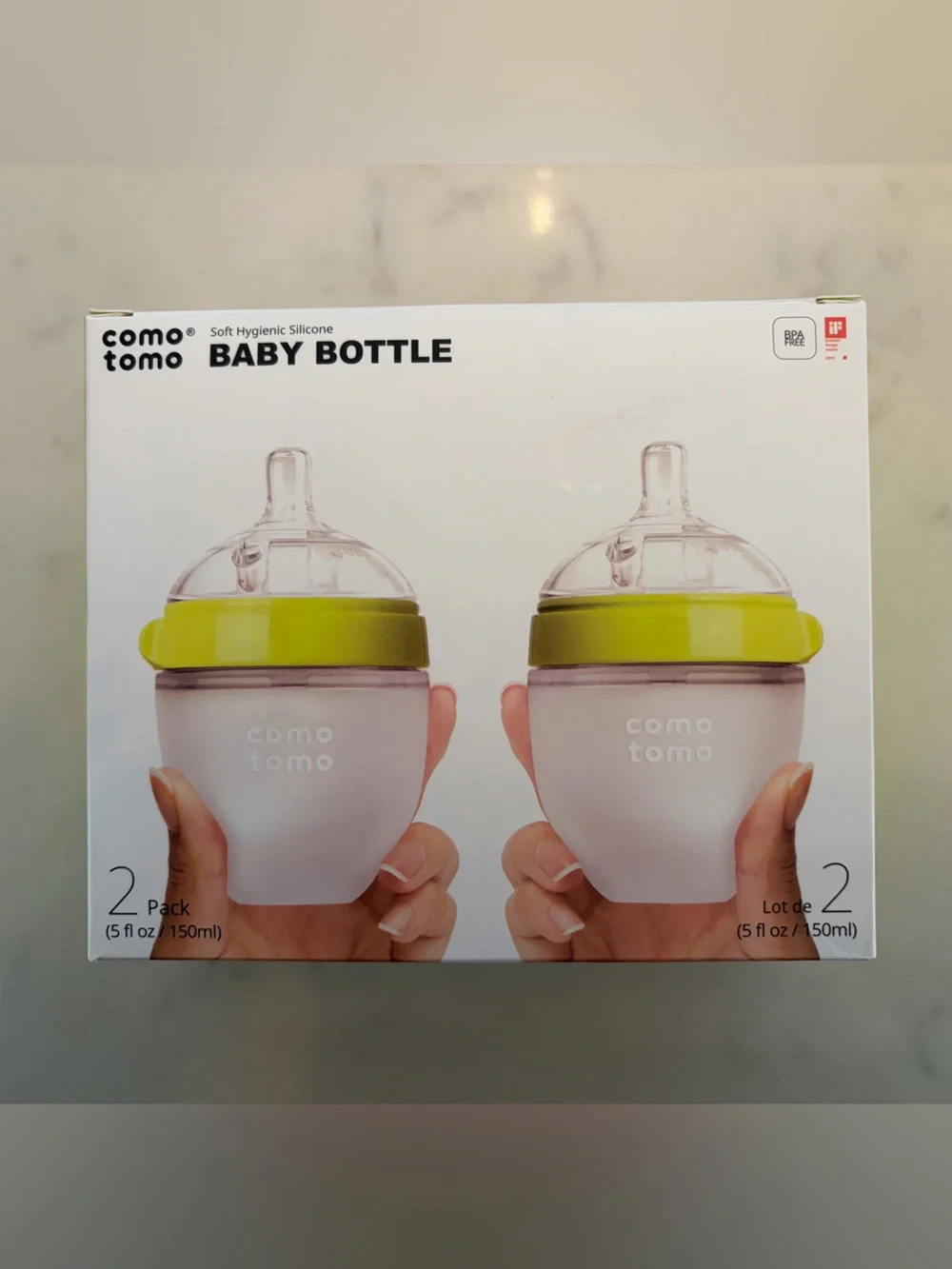 NIB Comotomo Baby Bottle (2 Pack) - Green - 5oz